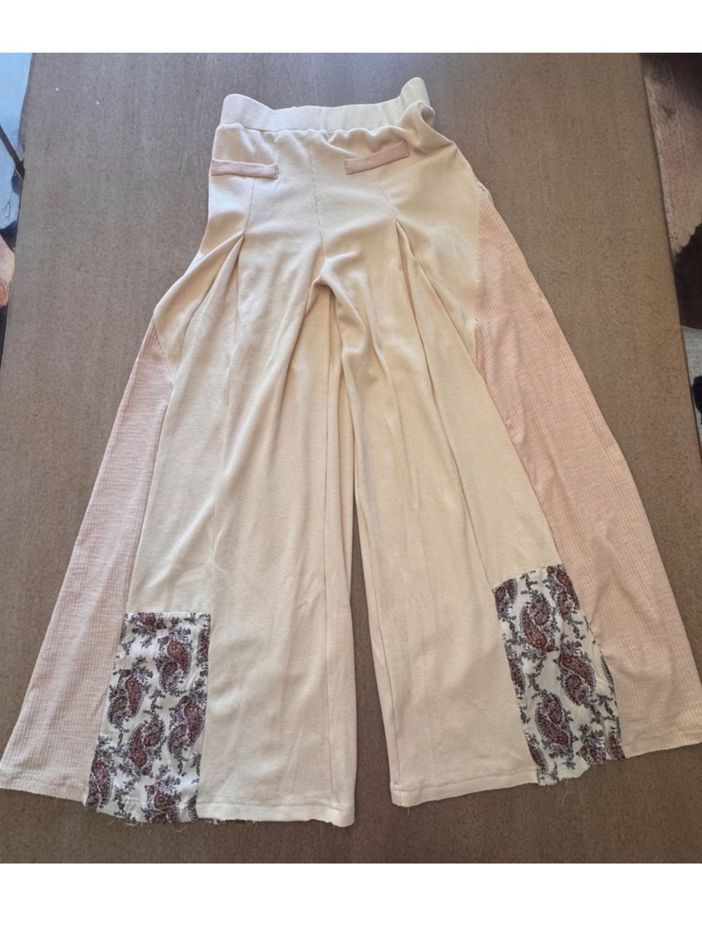 POL Patchwork Wide-Leg Pull On Pants NWOT